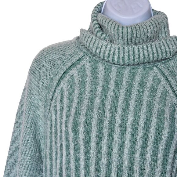 Free People Big City Turtleneck Oversized Ribbed Pullover Sweater Blue Women XS - Picture 12 of 12